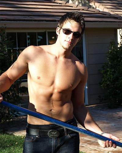 handsome shirtless hunk hot man model