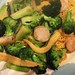 Stir-Fried Broccoli and Scallops on Pan Fried Cantonese Noodles