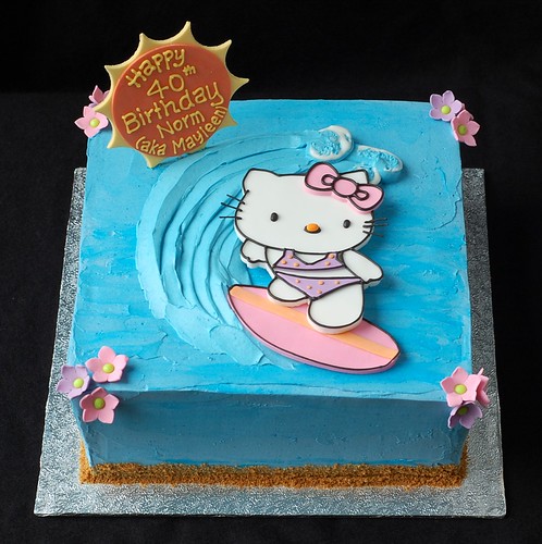 Surfing Hello Kitty Birthday Cake