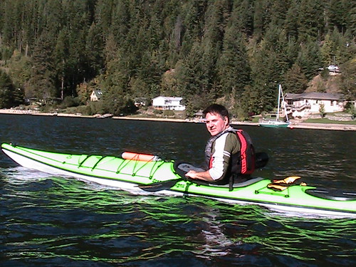 Steve kayaking Nelson BC That's my host Steve