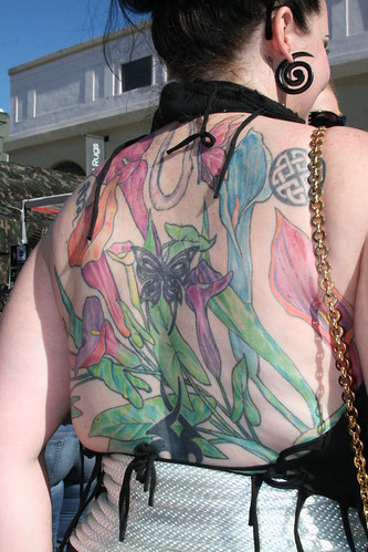 Backpiece Various Iris Flower Tattoos