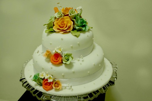 Two Stacked Simple Wedding Cake