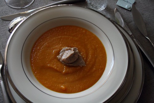 PFB Challenge # 3 Luxury Dinner - Carrot Soup with Chestnut Cream