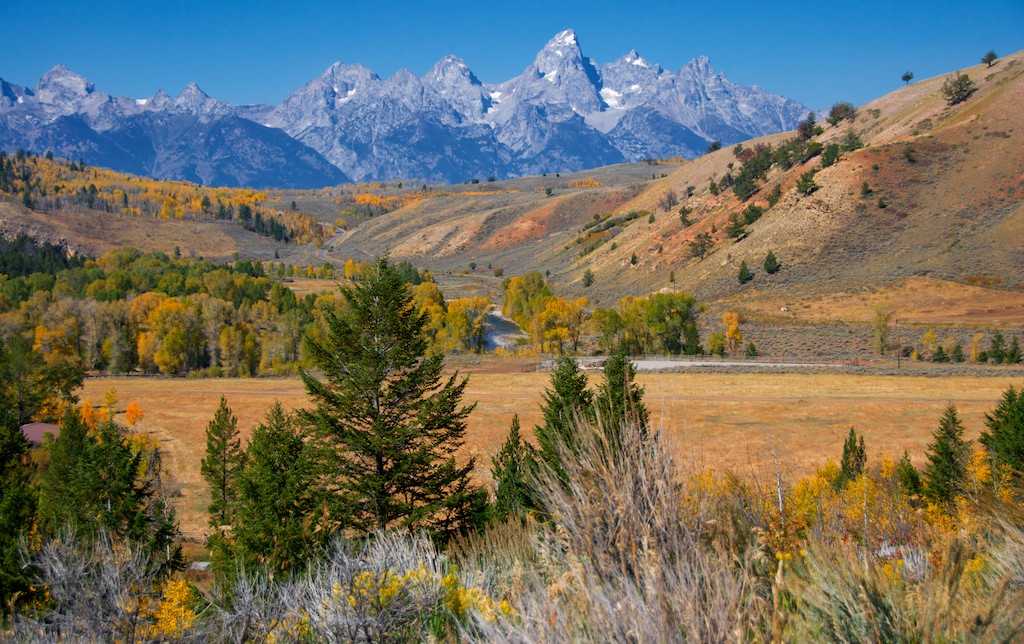 Tetons from foothills on Gros Ventre