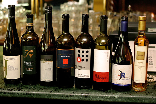 The line-up of wines they showcased