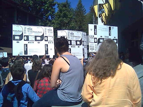 tri fold board. Institutionalized Protest/Tri-Fold Display Board