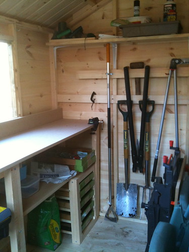 Inside the new shed