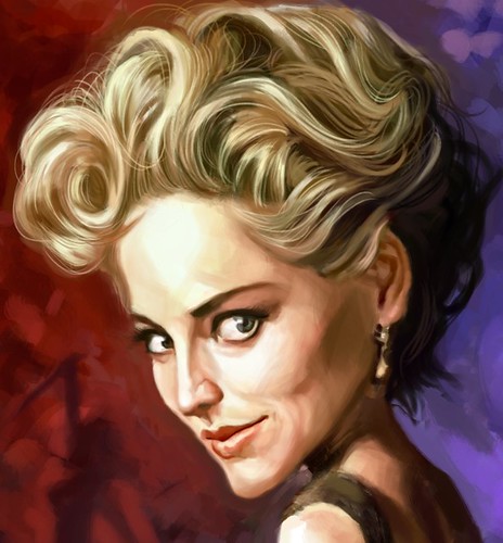 digital caricature of Sharon Stone - 4