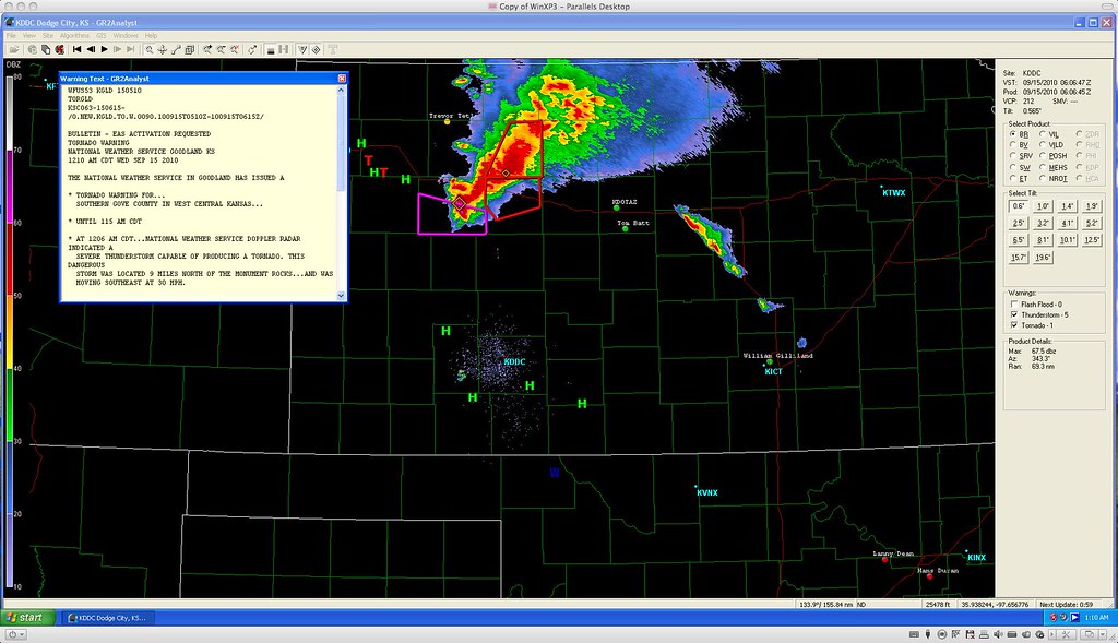 KS Tornado Warning 9-15-10 @ 01;11