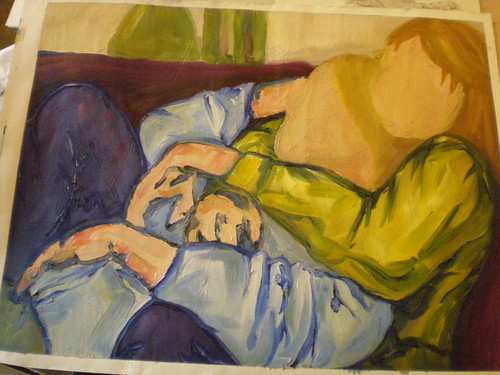 Oil double portrait unfinished
