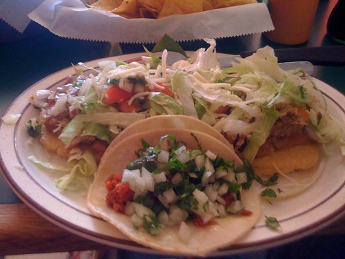 Hurache and chorizo taco