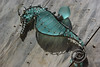 Aquamarine seahorse wire wrapped seaglass pendant. by las_palmeras