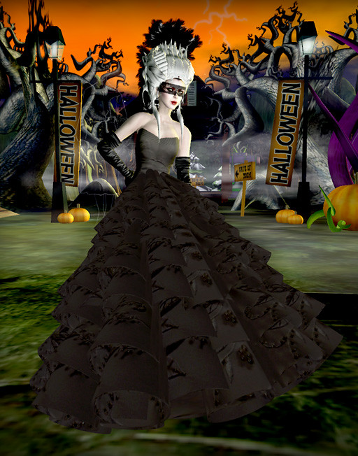 Halloween Gothic Black Wedding Dress