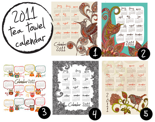 2011 tea towel calendars