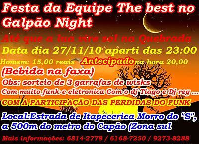 Festa da Equipe The Best bo Galpão Night