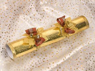 Designer Crackers - gold with brown check