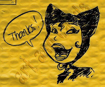 Catwoman envelope sketch - by Danielle Soloud