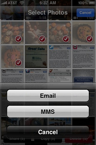 Email multiple iOS photos