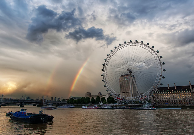 Rainbow over the London Eye