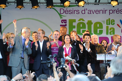 Ségolène Royal et son équipe le 18 septembre 2010 à Arcueil