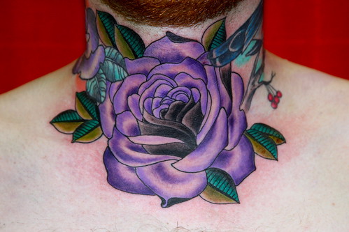 purple rose tattoo. Traditional Purple Rose Tattoo