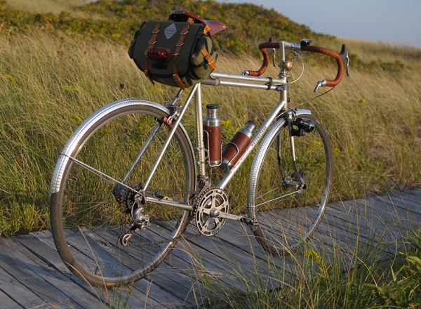 NOS Leather Saddle Bag for spare Tubular Grey Brown Vintage Road Bike L'Eroica 