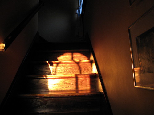 stairs at sunset