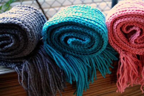 scarves in a row
