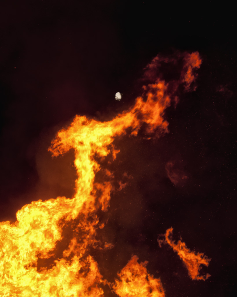 Flames licking the Moon