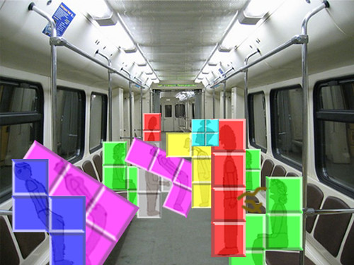 vagon de metro, Version tetris