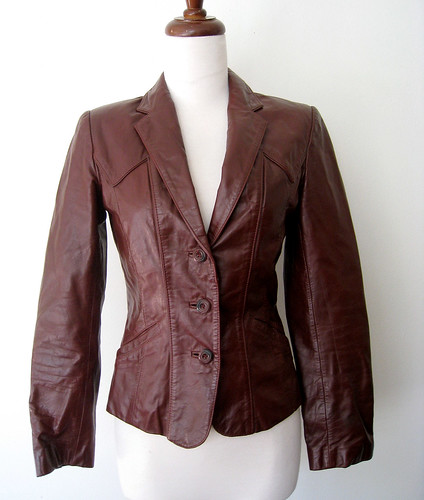 Vintage Leather Blazer Jacket, 1970's