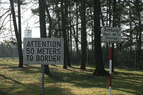 Attention - 50 meters to border