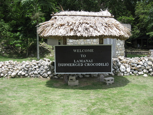 Lamanai welcome sign