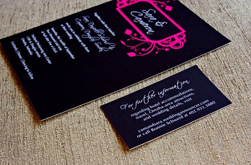 Pink And Black Wedding Invitations