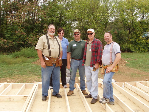 Rural Development employees participated in the Self-Help Build Day:  (l to r) Craig Burns (Area Director); Maryann Head (Area Technician); Chris Missimer (State Architect); Scott Mullin (Guaranteed Housing Specialist); and David Cain (Acting Housing Program Director/Multi-Family Housing Specialist).