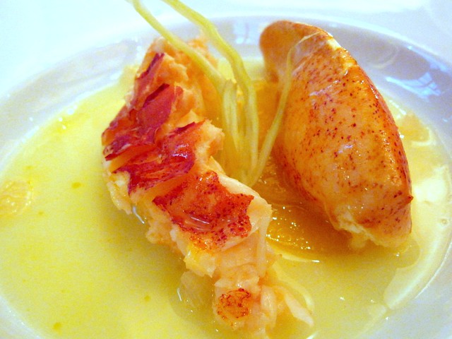 Lobster: Baked Lobster; Pickled Golden Beet, Fennel and Citrus a la Nage