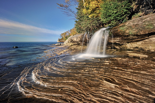 Miners Beach Falls , Pictured Rocks National Lakeshore, Michigans upper  peninsula  (explore # 61 Oct 14, 2010)