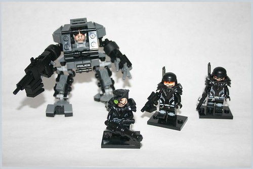 Team 7 tin Tags black grey gun lego group attack police 7 prototype