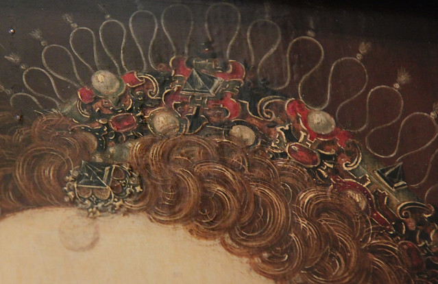 Jewellery detail of Queen Elizabeth I, attributed to Nicholas Hilliard, about 1572-5