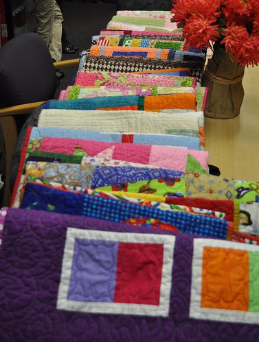 NICU quilts all laid out