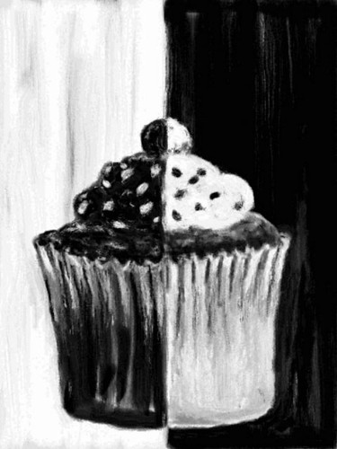 Black and White Cupcake