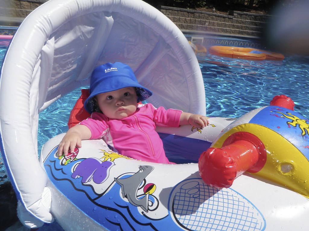 Melody relaxing in the pool