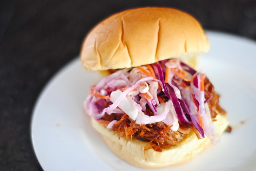 coleslaw topped barbecue sandwich