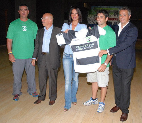 Daniel de Villiers, Abbondanza, Mosetti, Leonardi e Celleno con la maglia della Rugby Roma - foto DAK