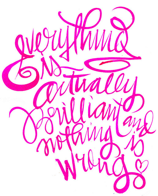 WRitings on the wall_brilliant, pink, typography, type, calligraphy, via lordbunn