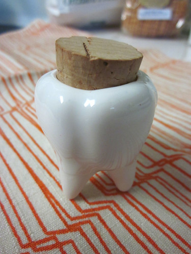 Ceramic tooth container Raoul gave me for my birthday!