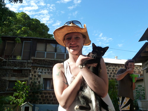 Erica and a Hawaiian Kitten