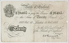 Operation Bernhard 20 pound banknote