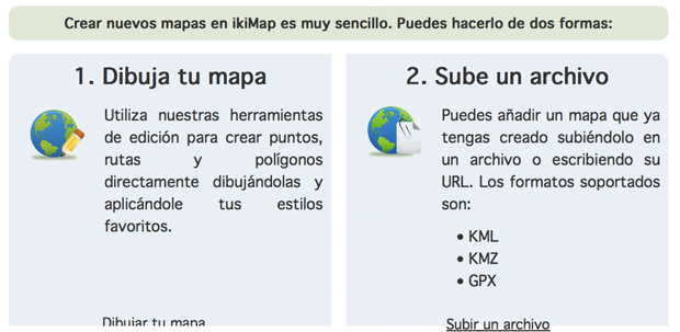 Dos opciones para crear mapas en IkiMap