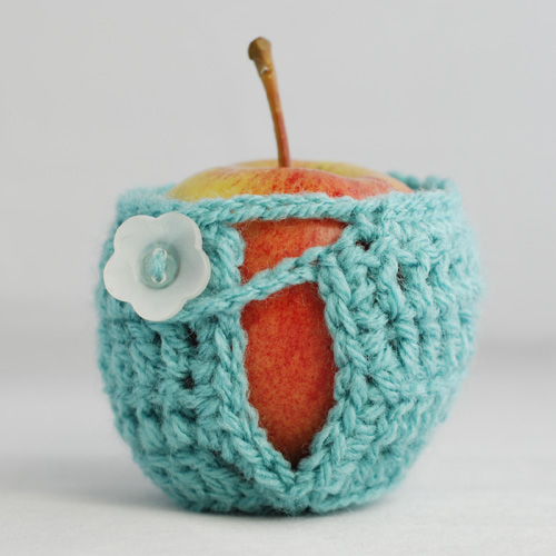 Teal variegated apple cosy